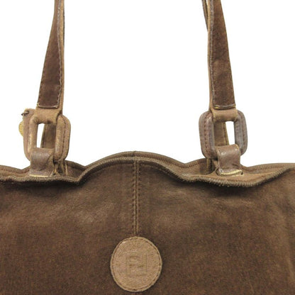 Fendi SAS Fendi 90's 00's Suedeleather Hand Bag Tote Shoulder Zucca Leather Old