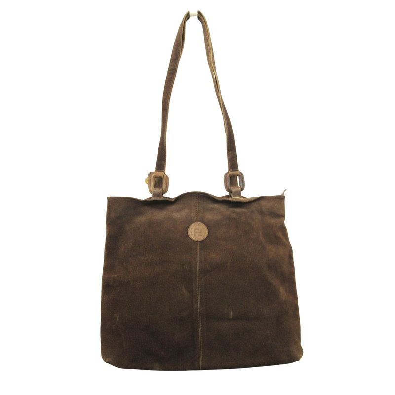 Fendi SAS Fendi 90's 00's Suedeleather Hand Bag Tote Shoulder Zucca Leather Old