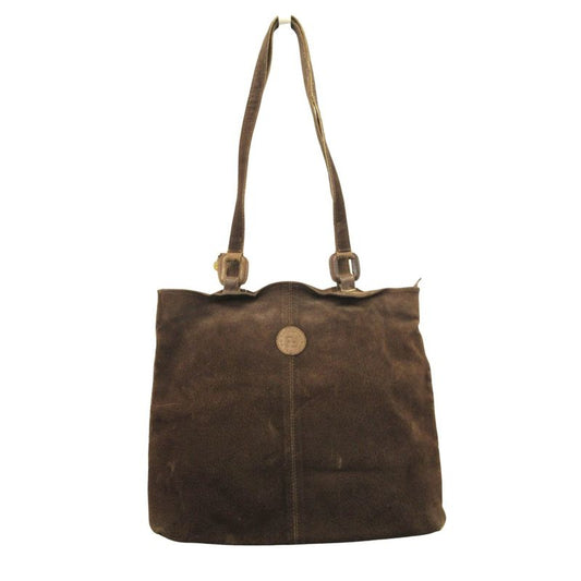 Fendi SAS Fendi 90's 00's Suedeleather Hand Bag Tote Shoulder Zucca Leather Old