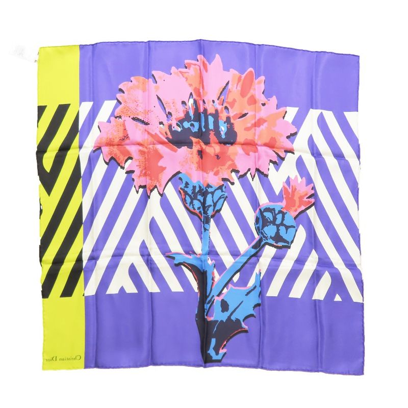 Unused 22ss Christian DIOR D-flower Pop Scarf Large Size Floral Pattern