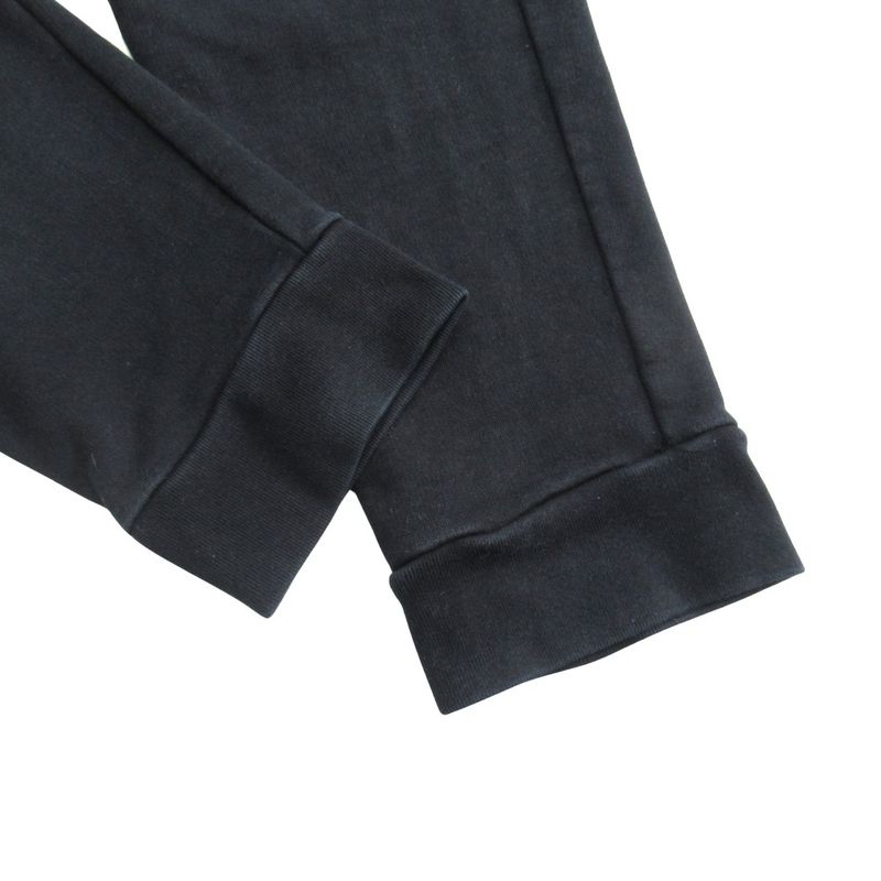 Prada Sweatpants Rubber Logo Cotton Easy Hem Ribbed Sjp182 Size S Black Mens