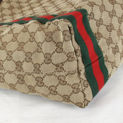 Used" Gucci Sherry Line 189669 203998 Tote Bag In GG Canvas Brown