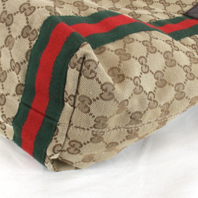 Used" Gucci Sherry Line 189669 203998 Tote Bag In GG Canvas Brown