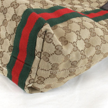 Used" Gucci Sherry Line 189669 203998 Tote Bag In GG Canvas Brown