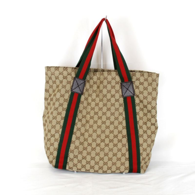 Used" Gucci Sherry Line 189669 203998 Tote Bag In GG Canvas Brown