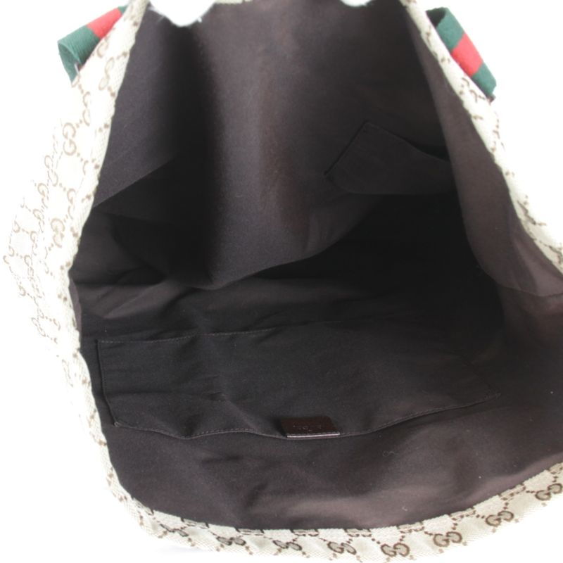 Used" Gucci Sherry Line 189669 203998 Tote Bag In GG Canvas Brown