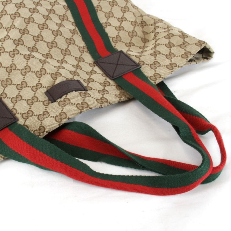 Used" Gucci Sherry Line 189669 203998 Tote Bag In GG Canvas Brown