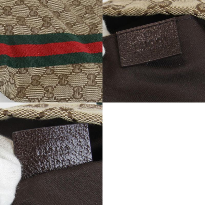 Used" Gucci Sherry Line 189669 203998 Tote Bag In GG Canvas Brown