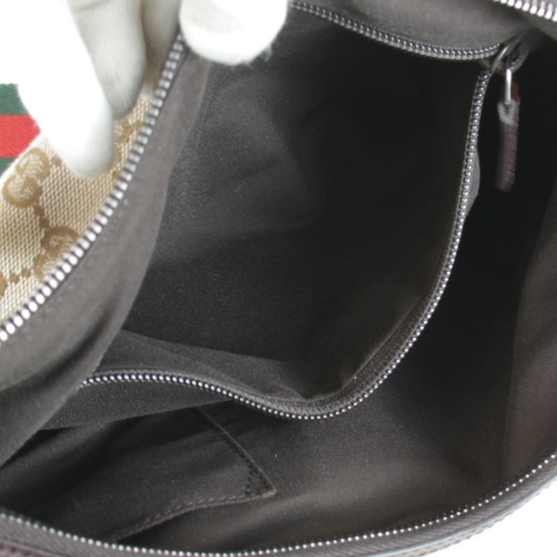 Used" Gucci Sherry Line 181092 1669 Shoulder Bag GG Canvas Brown