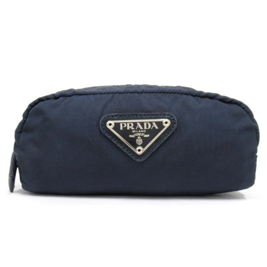 Prada Nylon Pouch Small Bag Triangle Logo Triangle Logo Plate Navy Men's