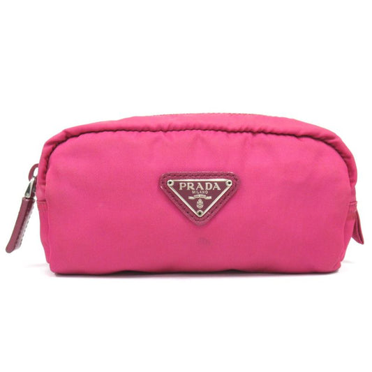 Prada Nylon Pouch Small Bag Triangle Logo Triangle Logo Plate Pink Men's