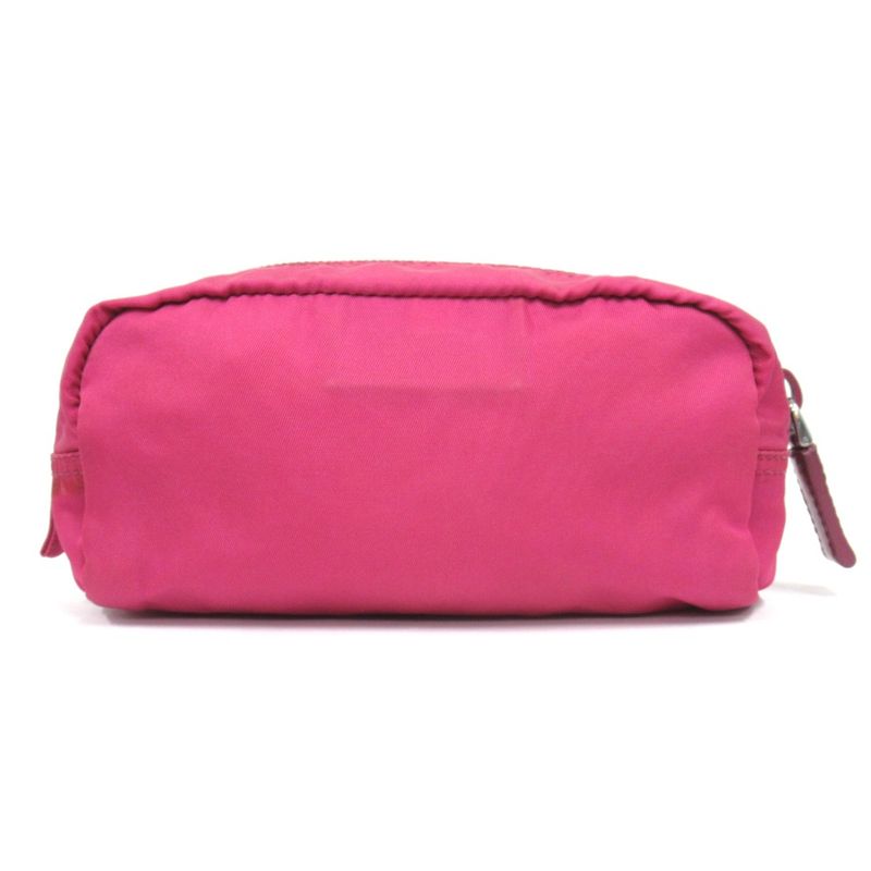 Prada Nylon Pouch Small Bag Triangle Logo Triangle Logo Plate Pink Men's