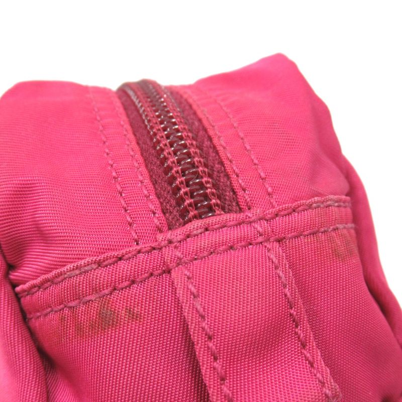 Prada Nylon Pouch Small Bag Triangle Logo Triangle Logo Plate Pink Men's