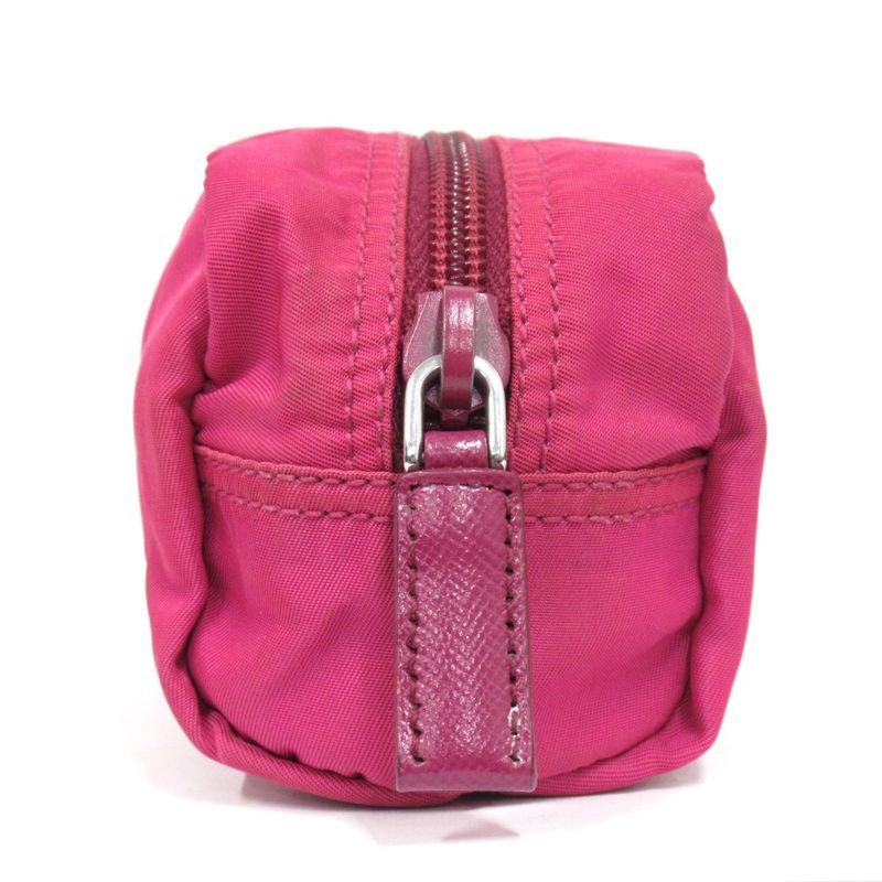 Prada Nylon Pouch Small Bag Triangle Logo Triangle Logo Plate Pink Men's