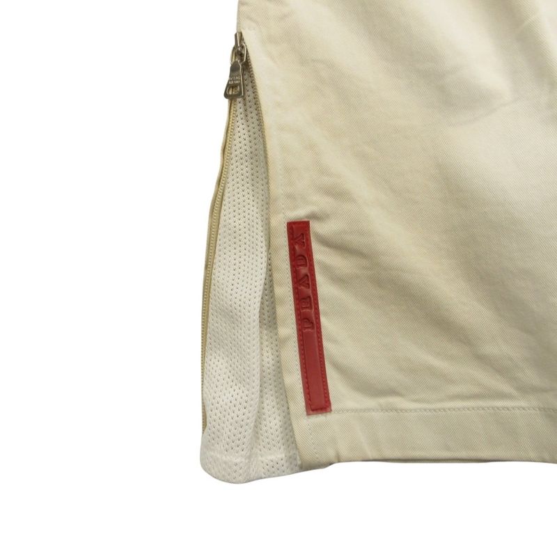 Prada Sport 90's 00's Rubber Logo Pants Slacks Old Vintage 40 White Women Used