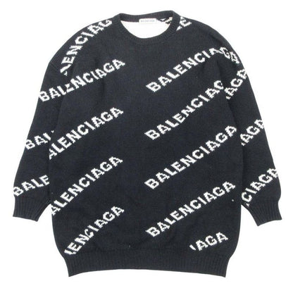 Good Quality 19AW Balenciaga Logo Allover Pattern Jacquard Sweater Knit