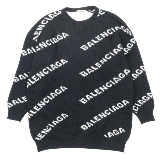 Good Quality 19AW Balenciaga Logo Allover Pattern Jacquard Sweater Knit