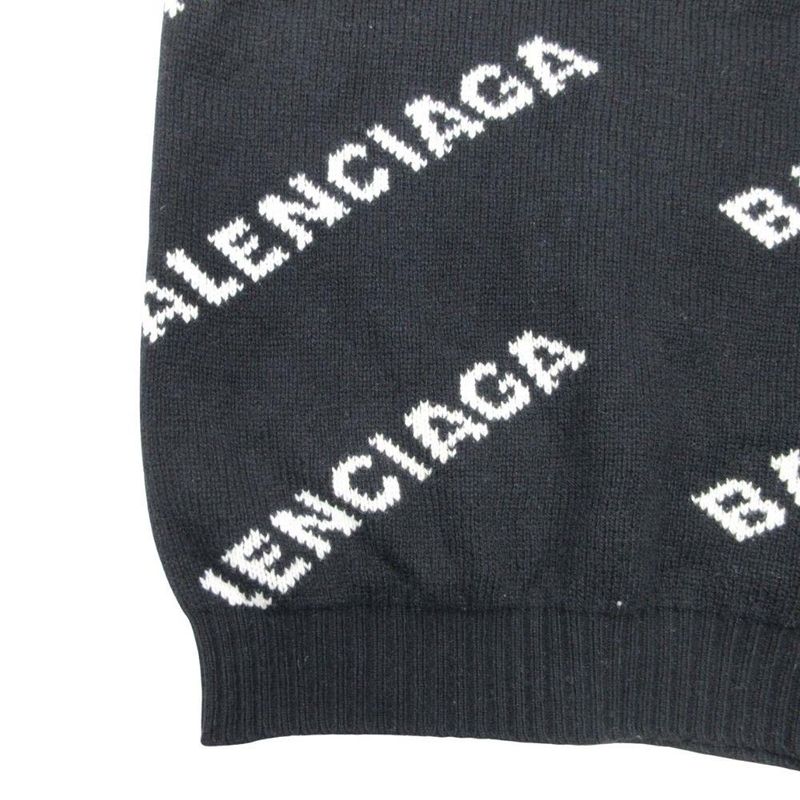 Good Quality 19AW Balenciaga Logo Allover Pattern Jacquard Sweater Knit