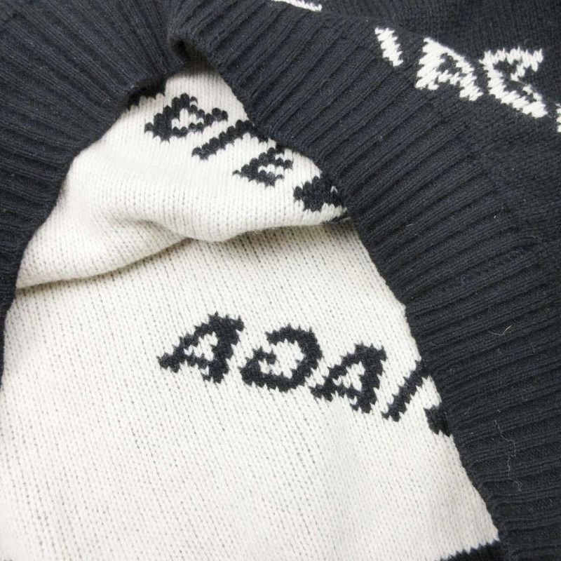 Good Quality 19AW Balenciaga Logo Allover Pattern Jacquard Sweater Knit