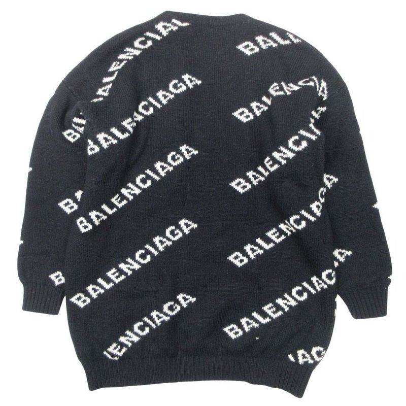Good Quality 19AW Balenciaga Logo Allover Pattern Jacquard Sweater Knit