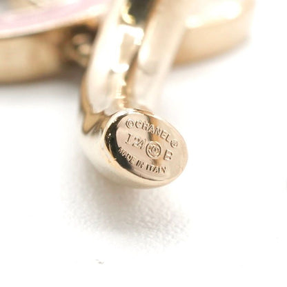 Chanel Earrings Earring Gold Pink Coco Mark Hoop Earrings