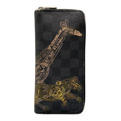 Louis Vuitton Long Wallet Damier Graphite Stamped Zippy Wallet Vertical N64606