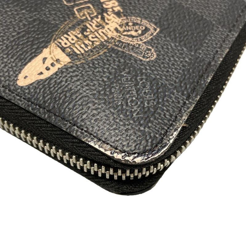 Louis Vuitton Long Wallet Damier Graphite Stamped Zippy Wallet Vertical N64606