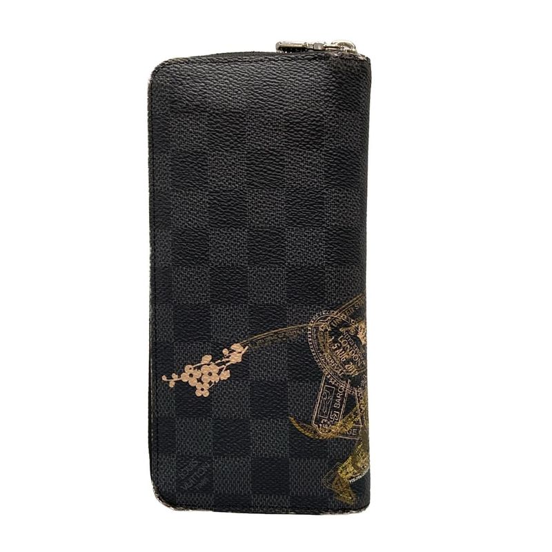 Louis Vuitton Long Wallet Damier Graphite Stamped Zippy Wallet Vertical N64606