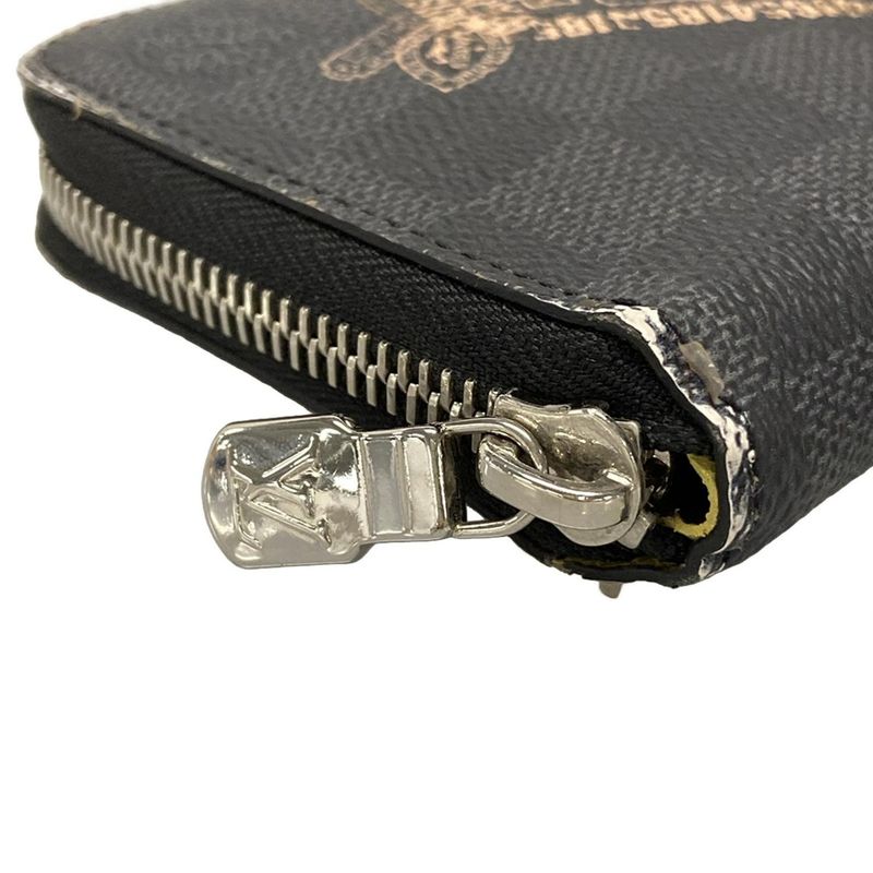 Louis Vuitton Long Wallet Damier Graphite Stamped Zippy Wallet Vertical N64606