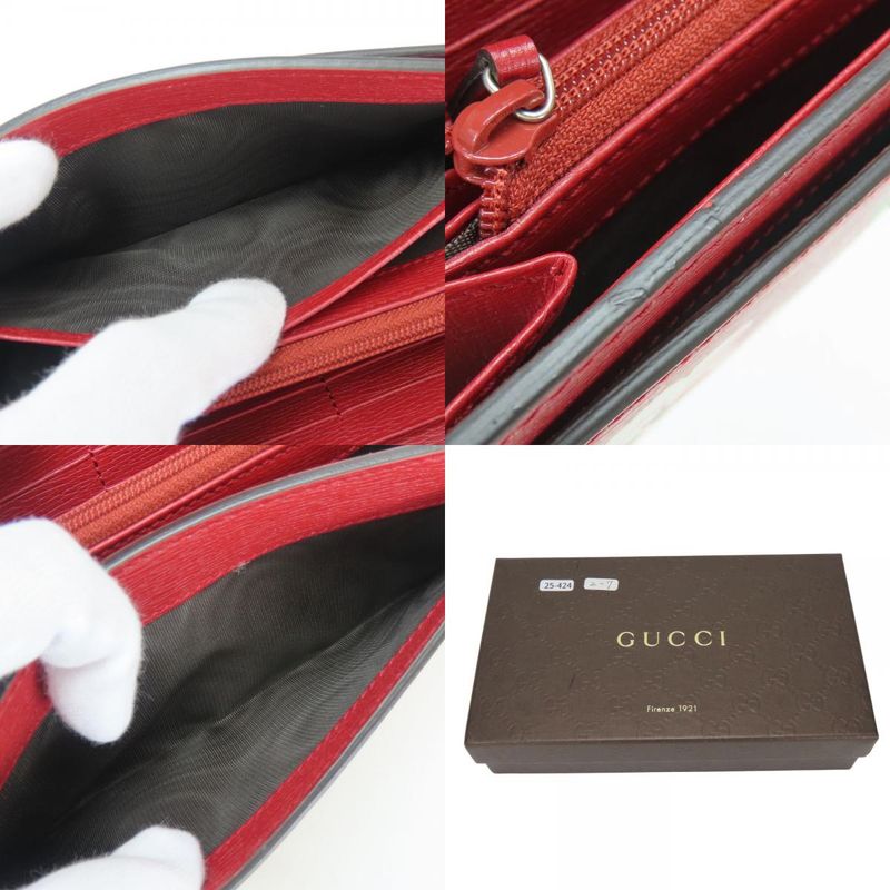 Gucci Long Wallet 410100 Blooms Flower Print Leather Red Small Fold Women