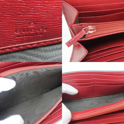 Gucci Long Wallet 410100 Blooms Flower Print Leather Red Small Fold Women