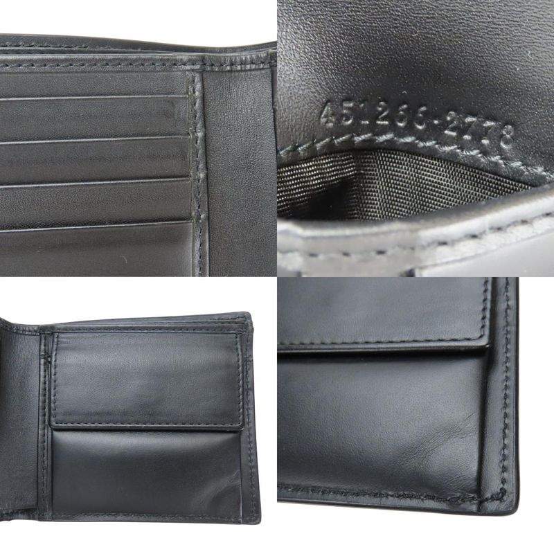 Gucci Bifold Wallet 451266 Kingsnake Print GG Supreme Canvas Black Red Small