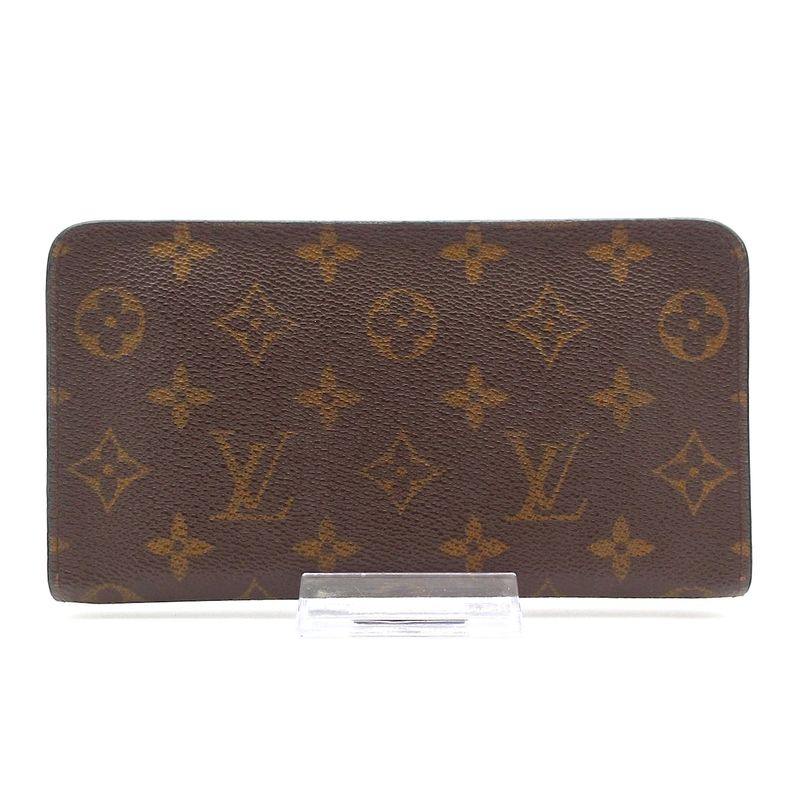 Louis Vuitton Monogram Porte Monet Zip Long Wallet M61727 Leather