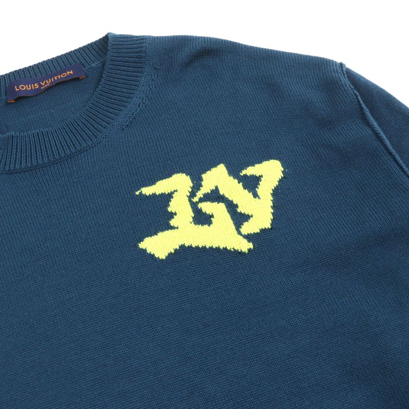 Louis Vuitton 22AW Hnn02w 100% Wool LV Logo Embroidery Bi-color High Gauge