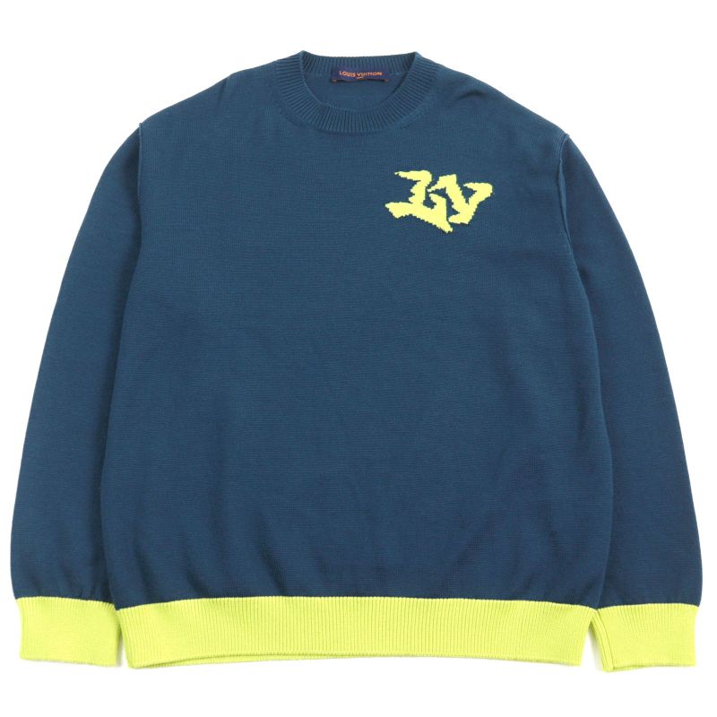 Louis Vuitton 22AW Hnn02w 100% Wool LV Logo Embroidery Bi-color High Gauge