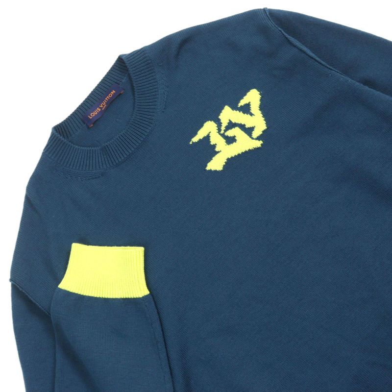 Louis Vuitton 22AW Hnn02w 100% Wool LV Logo Embroidery Bi-color High Gauge