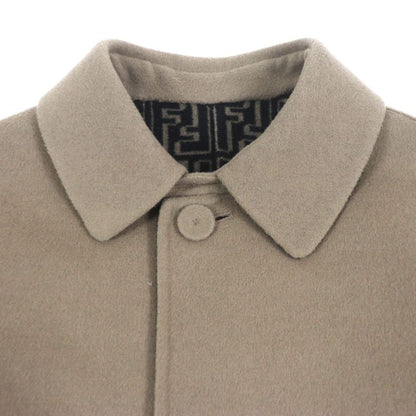  Fendi 2022 Ff0667 AL57 Wool Silk Zucca Pattern Oversized Reversible Trench