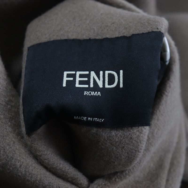  Fendi 2022 Ff0667 AL57 Wool Silk Zucca Pattern Oversized Reversible Trench