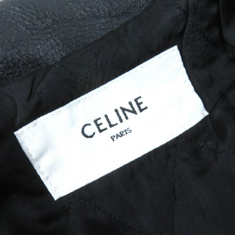 Celine 2eg91599e Loose Biker Jacket Loose Biker Jacket Triomphe Logo Button