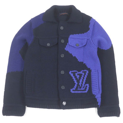 Louis Vuitton 20AW 100% Wool Virgil Abloh LV Logo Intarsia Button Knit Jacket