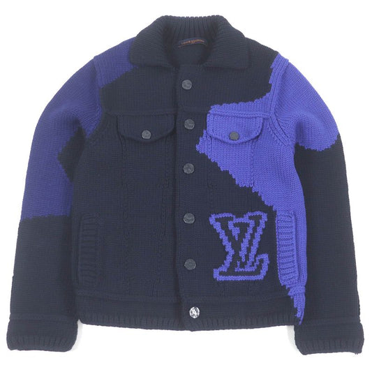 Louis Vuitton 20AW 100% Wool Virgil Abloh LV Logo Intarsia Button Knit Jacket