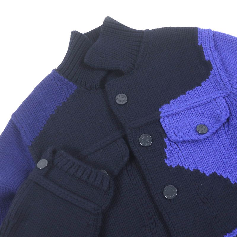 Louis Vuitton 20AW 100% Wool Virgil Abloh LV Logo Intarsia Button Knit Jacket
