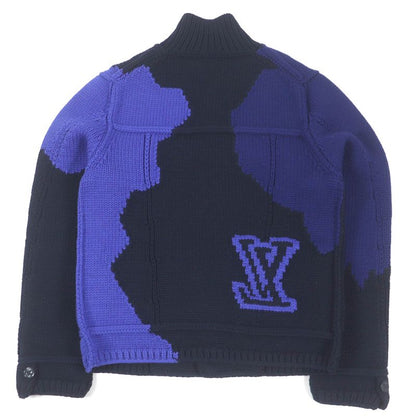 Louis Vuitton 20AW 100% Wool Virgil Abloh LV Logo Intarsia Button Knit Jacket