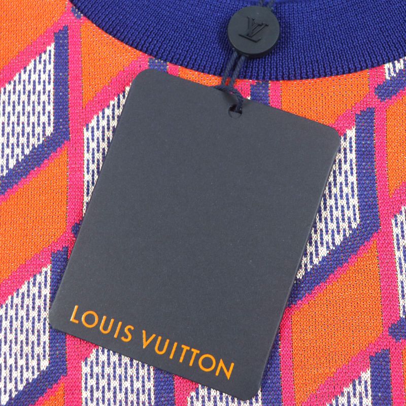  Louis Vuitton 22AW Diamond Damier Crewneck Sweatshirt Knit Multi L Made In