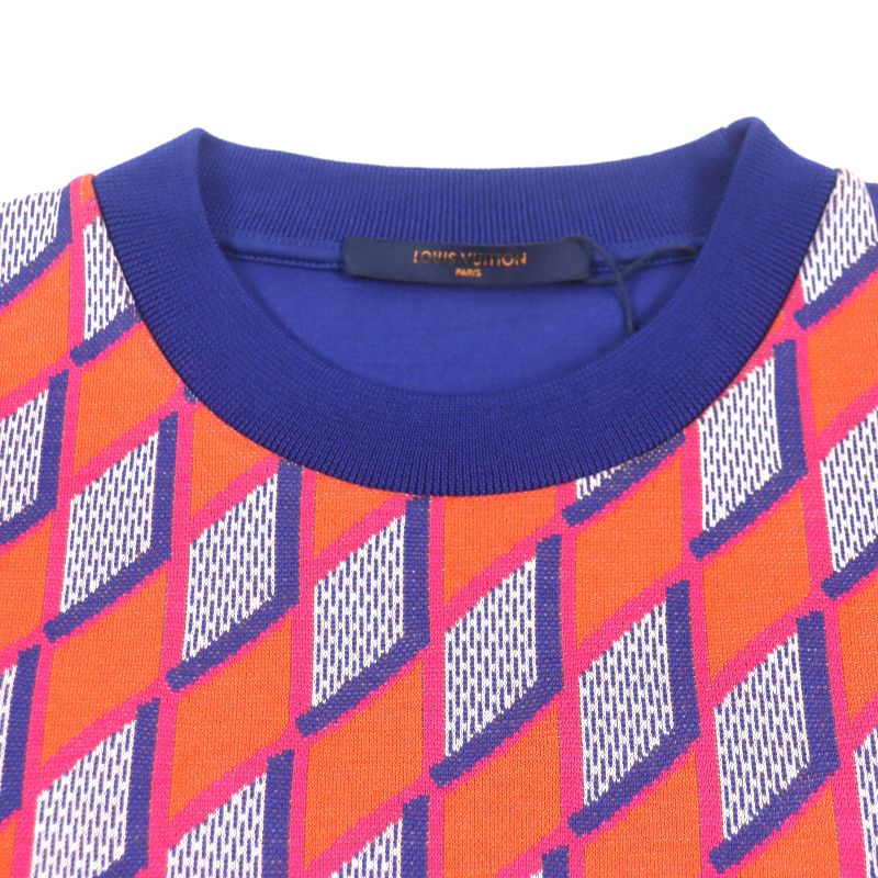  Louis Vuitton 22AW Diamond Damier Crewneck Sweatshirt Knit Multi L Made In