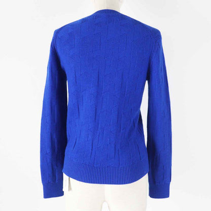 Hermes 24AW 4e2611d3 Virgin Wool Blue Ocean H Pattern Long Sleeve Knit