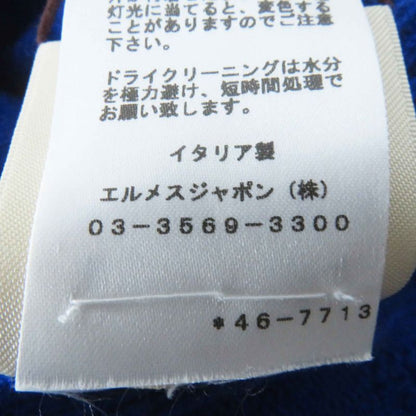 Hermes 24AW 4e2611d3 Virgin Wool Blue Ocean H Pattern Long Sleeve Knit