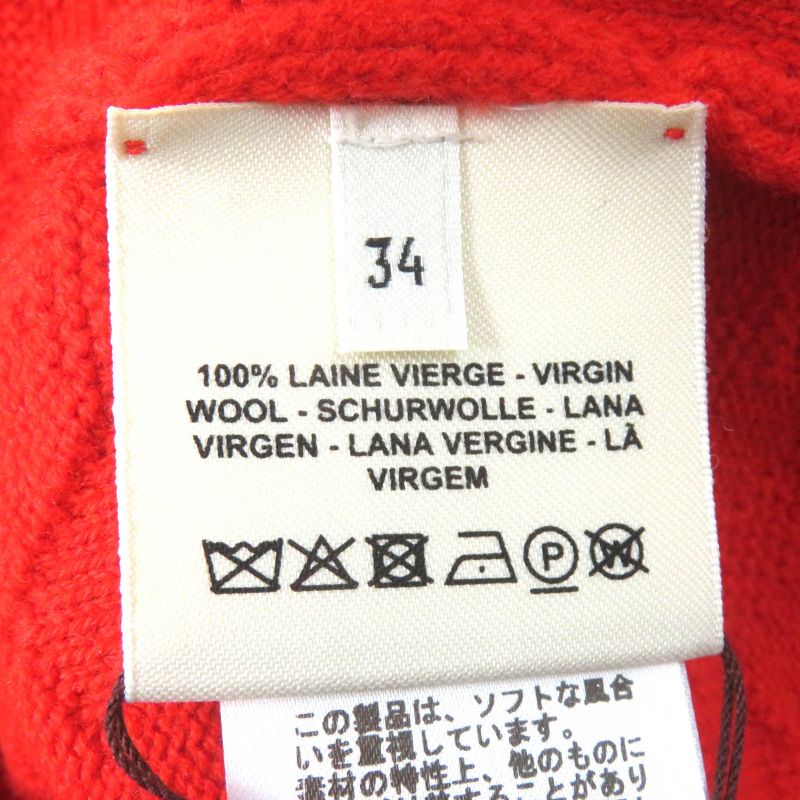 Hermes 22AW 2e2624de 100% Wool H Pattern Crew Neck Long Sleeves Knit Sweater