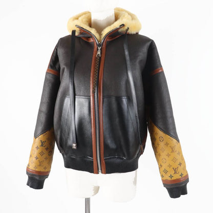 Louis Vuitton Fjlj12xkn Sheepskin Monogram Reversible Hooded Mouton Jacket