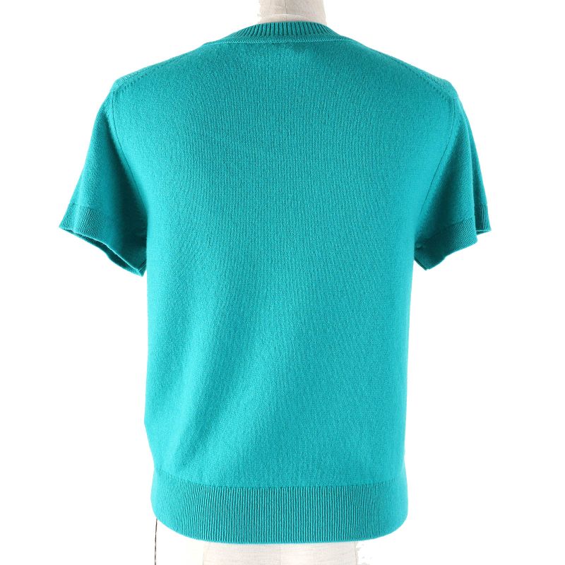 Hermes 24SS 4e2600d1 100% Cashmere Circle Logo Hardware Short Sleeve Knit